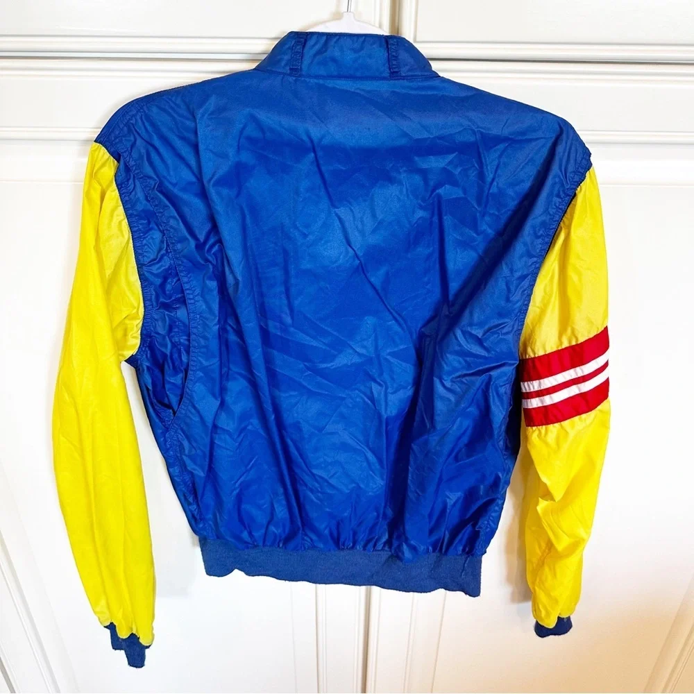 Vintage 90s Polo Ralph Lauren Color Block Jacket Blue Yellow Rare Y2K Logo Nylon